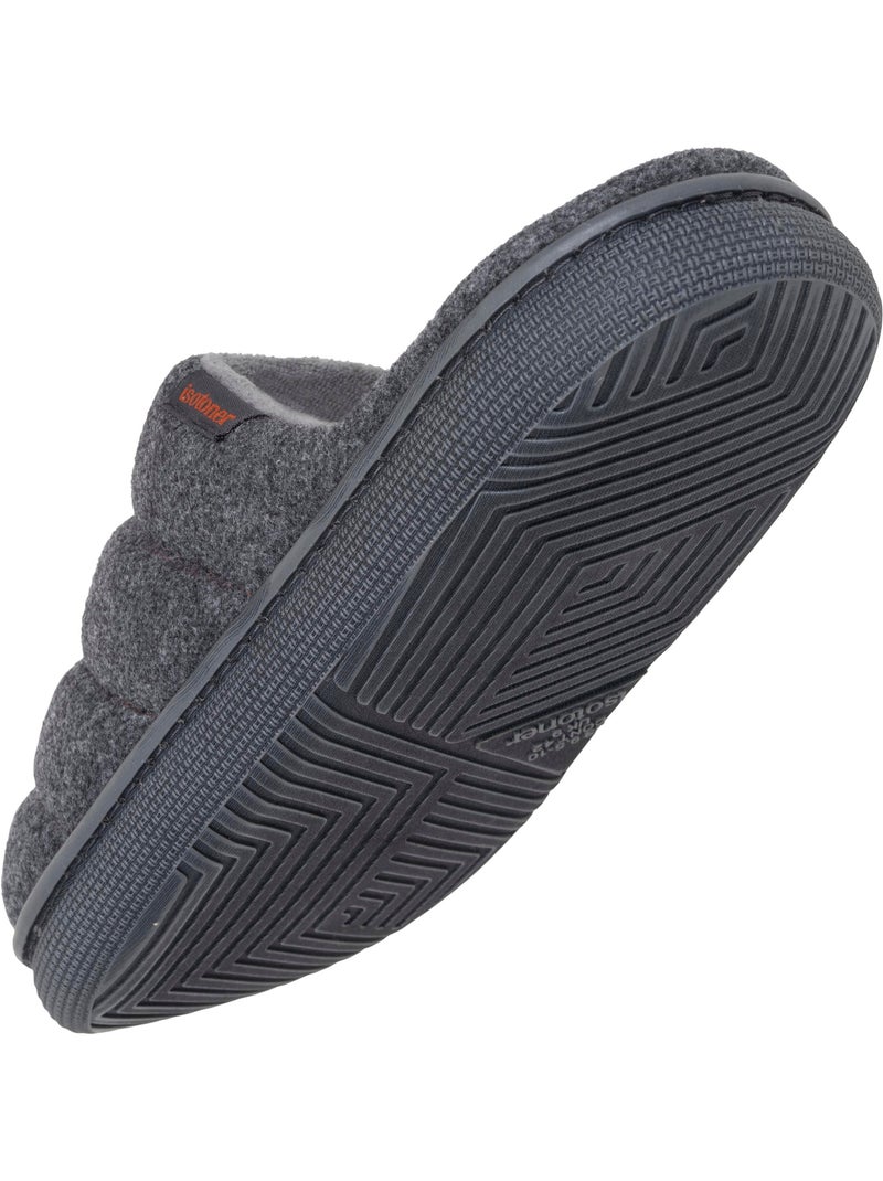Zapatillas chinelas tela de fieltro, suela «bloup» extra hombre isotoner Gris jaspeado - Kiabi