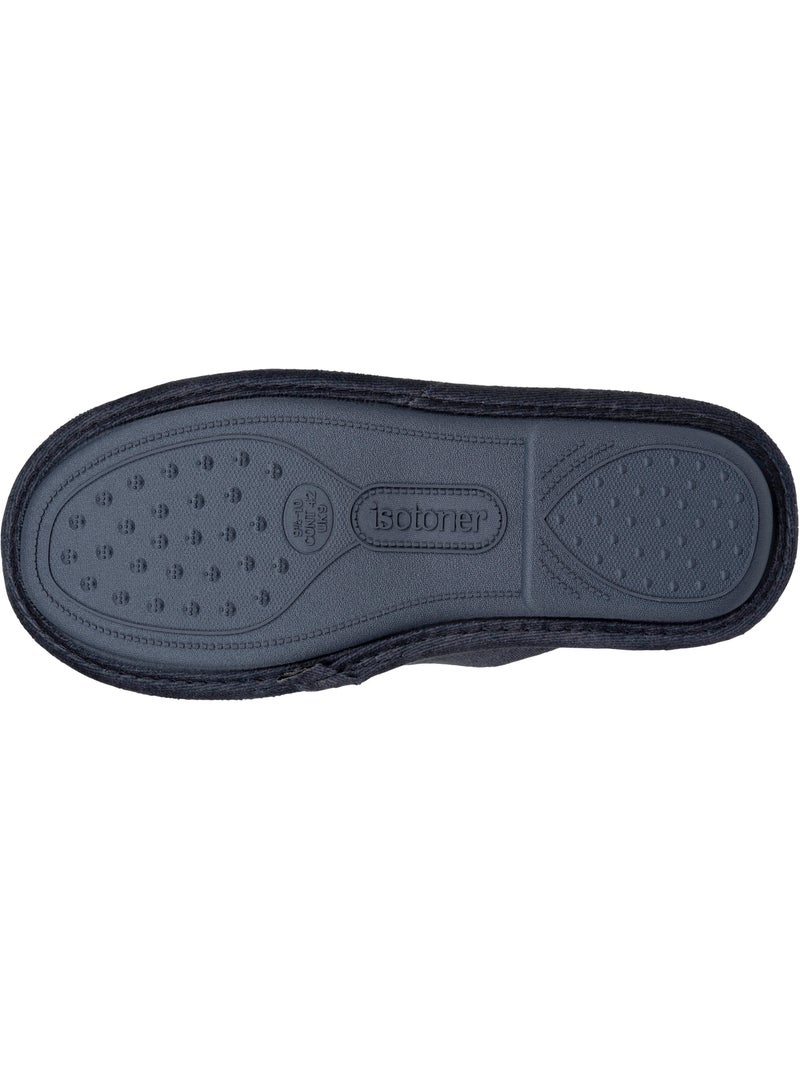 Zapatillas chinelas terciopelo, suela ergonómica, espuma hombre Isotoner Azul vaquero - Kiabi