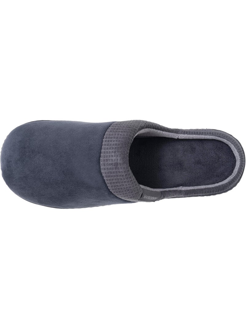 Zapatillas chinelas terciopelo, suela ergonómica, sujeción hombre isotoner Gris - Kiabi