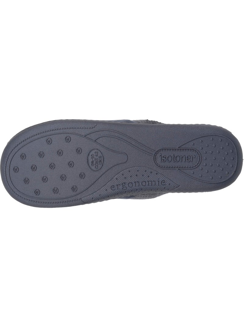 Zapatillas chinelas terciopelo, suela ergonómica, sujeción hombre isotoner Gris - Kiabi