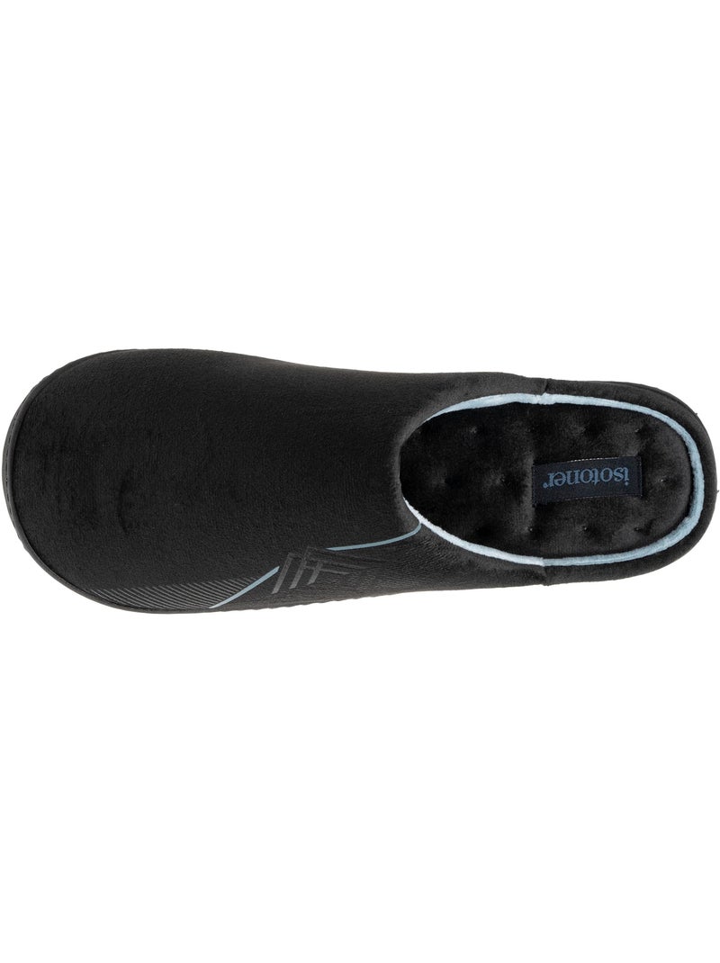 Zapatillas chinelas terciopelo, suela ergonómica, sujeción hombre isotoner Negro Azul - Kiabi