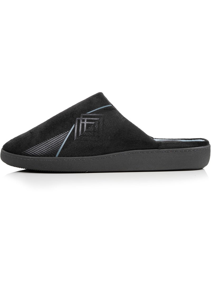 Zapatillas chinelas terciopelo, suela ergonómica, sujeción hombre isotoner Negro Azul - Kiabi