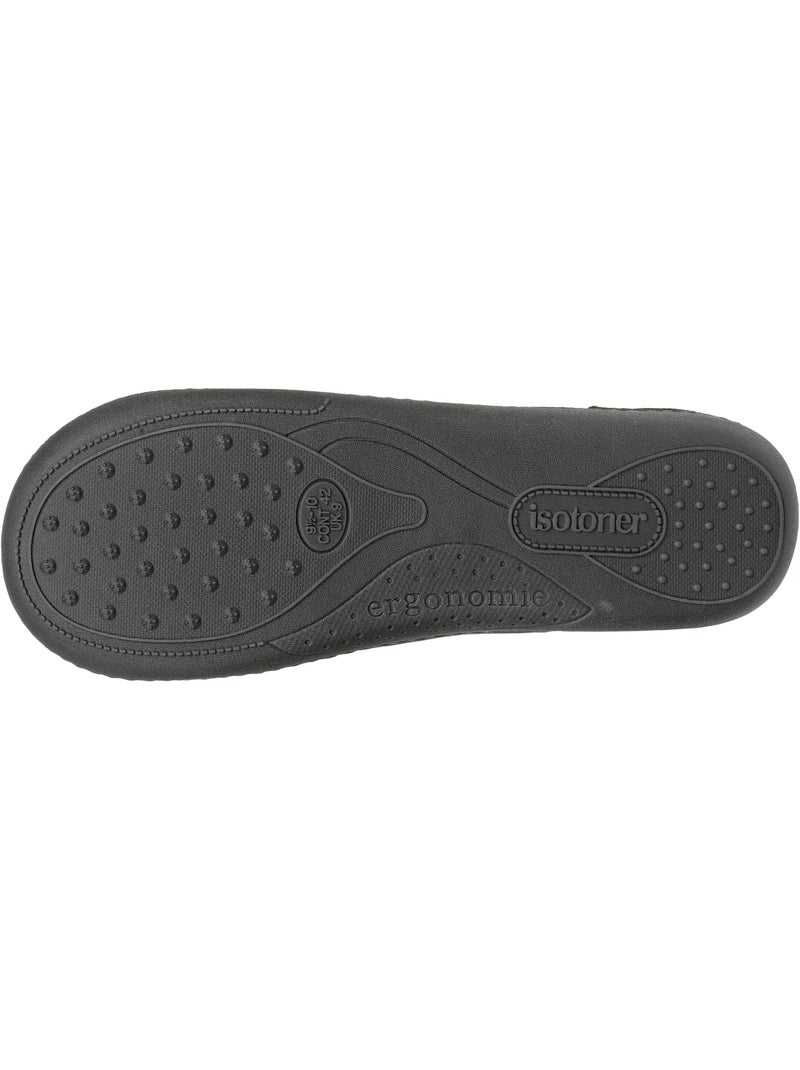 Zapatillas chinelas terciopelo, suela ergonómica, sujeción hombre isotoner Negro Azul - Kiabi