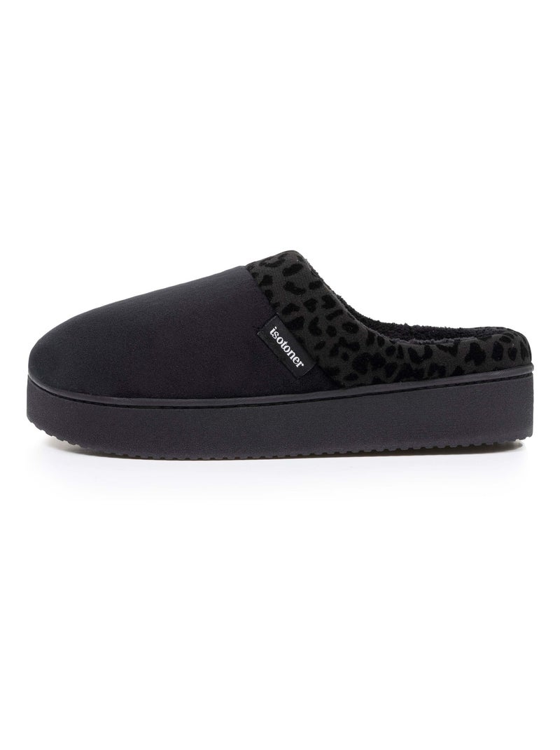 Zapatillas chinelas terciopelo ultra suave, cuñas mujer Isotoner Negro - Kiabi