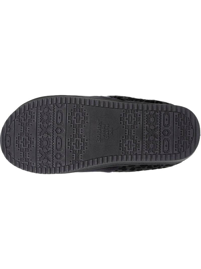 Zapatillas chinelas terciopelo ultra suave, cuñas mujer Negro - Kiabi