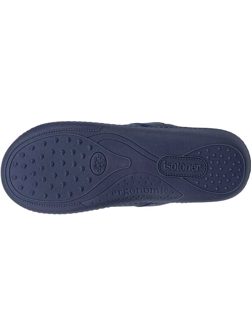 Zapatillas chinelas terciopelo ultra suave, soporte hombre Isotoner Azul marino - Kiabi