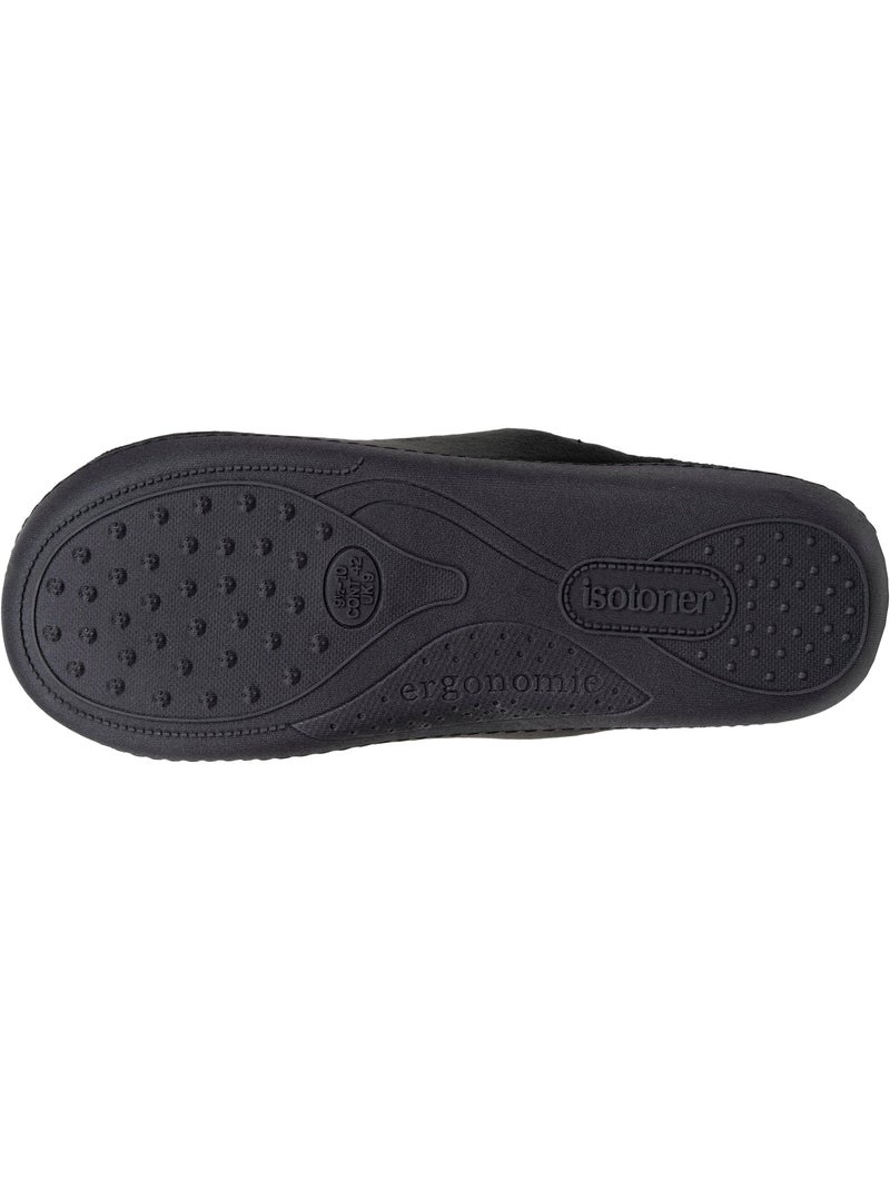 Zapatillas chinelas terciopelo ultra suave, soporte hombre Isotoner Negro - Kiabi