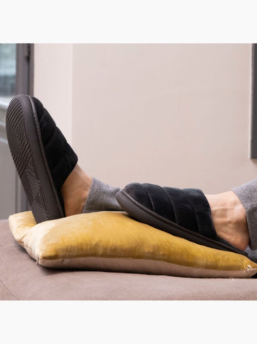 Zapatillas chinelas terciopelo ultra suave, suela bloup hombre Isotoner - Kiabi