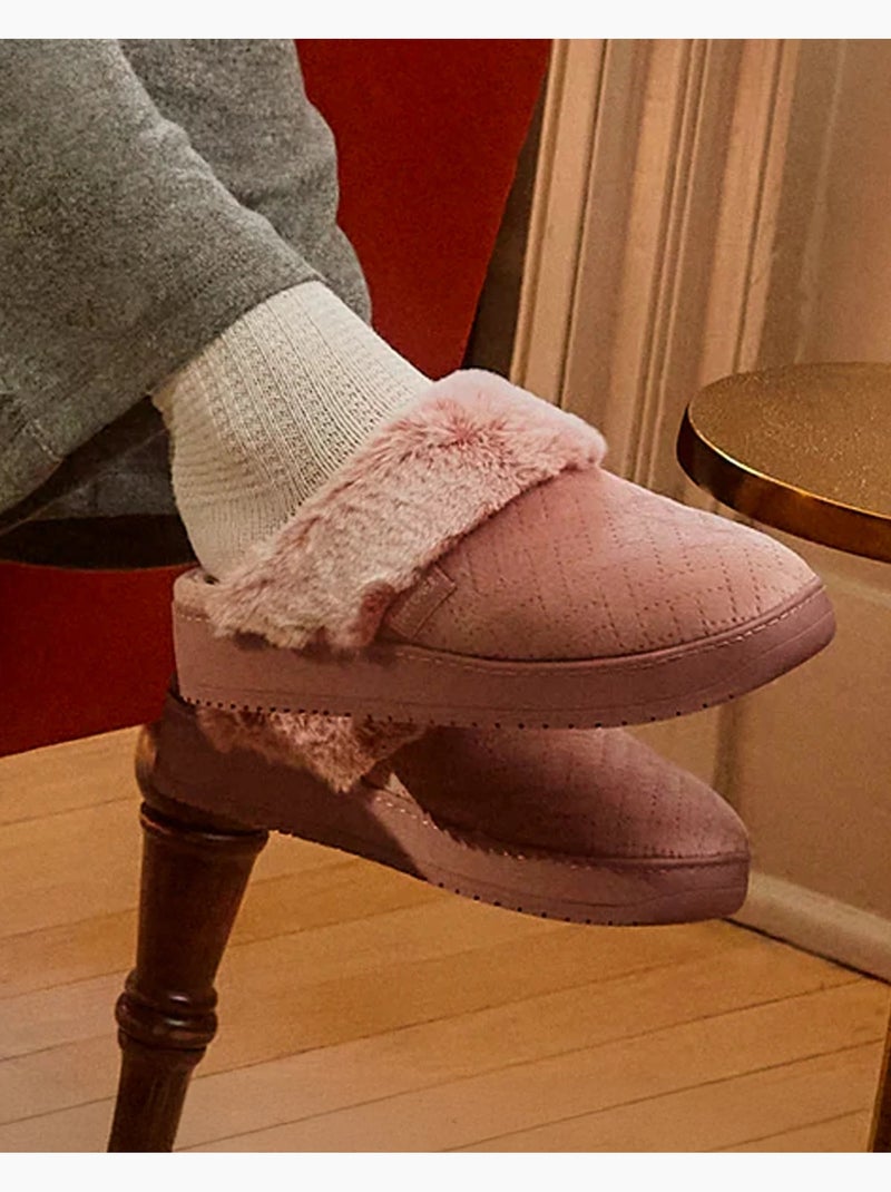 Zapatillas chinelas terciopelo ultra suave, tacón de 3,7 cm mujer Isotoner Rubor - Kiabi
