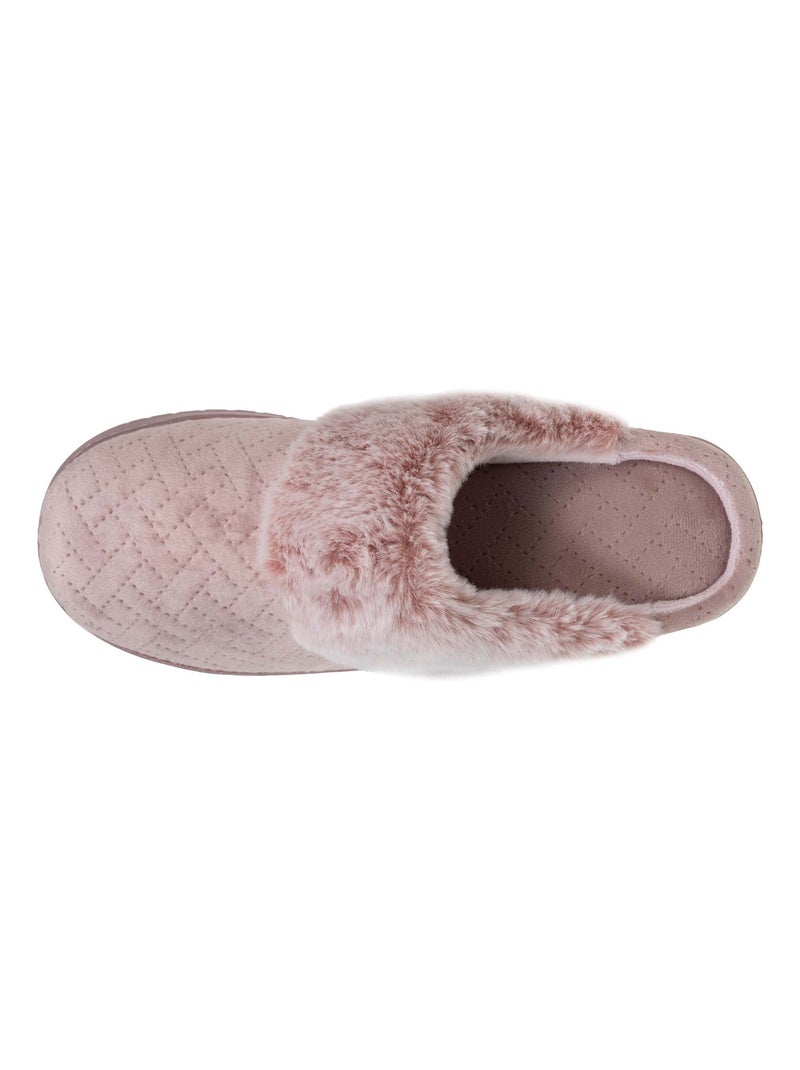 Zapatillas chinelas terciopelo ultra suave, tacón de 3,7 cm mujer Isotoner Rubor - Kiabi