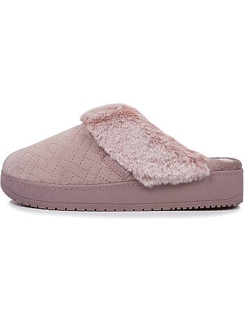 Zapatillas chinelas terciopelo ultra suave, tacón de 3,7 cm mujer