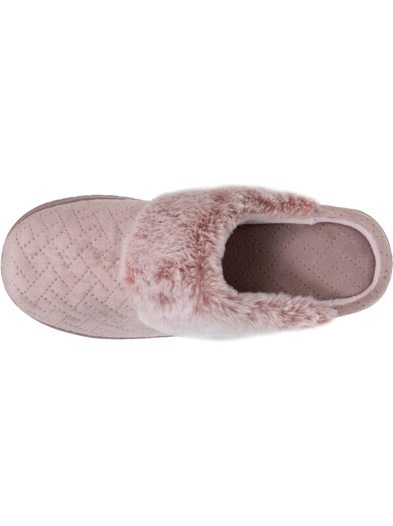 Zapatillas chinelas terciopelo ultra suave, tacón de 3,7 cm mujer Rubor - Kiabi