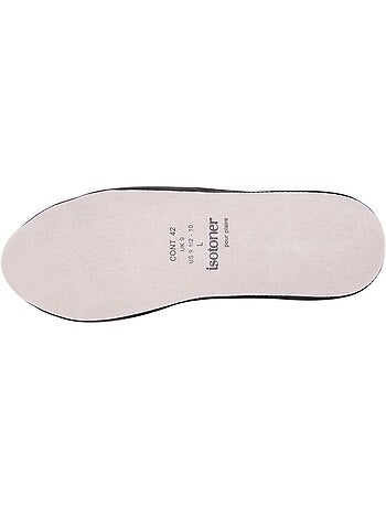 Zapatillas chinelas todo cuero, suela confort hombre isotoner