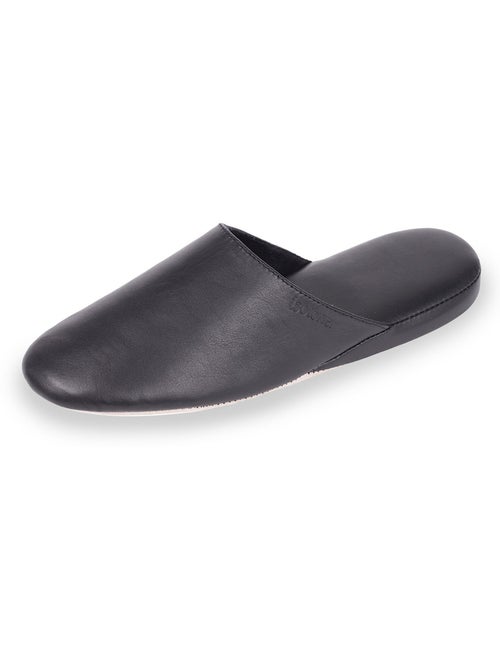 Zapatillas chinelas todo cuero, suela confort hombre isotoner - Kiabi