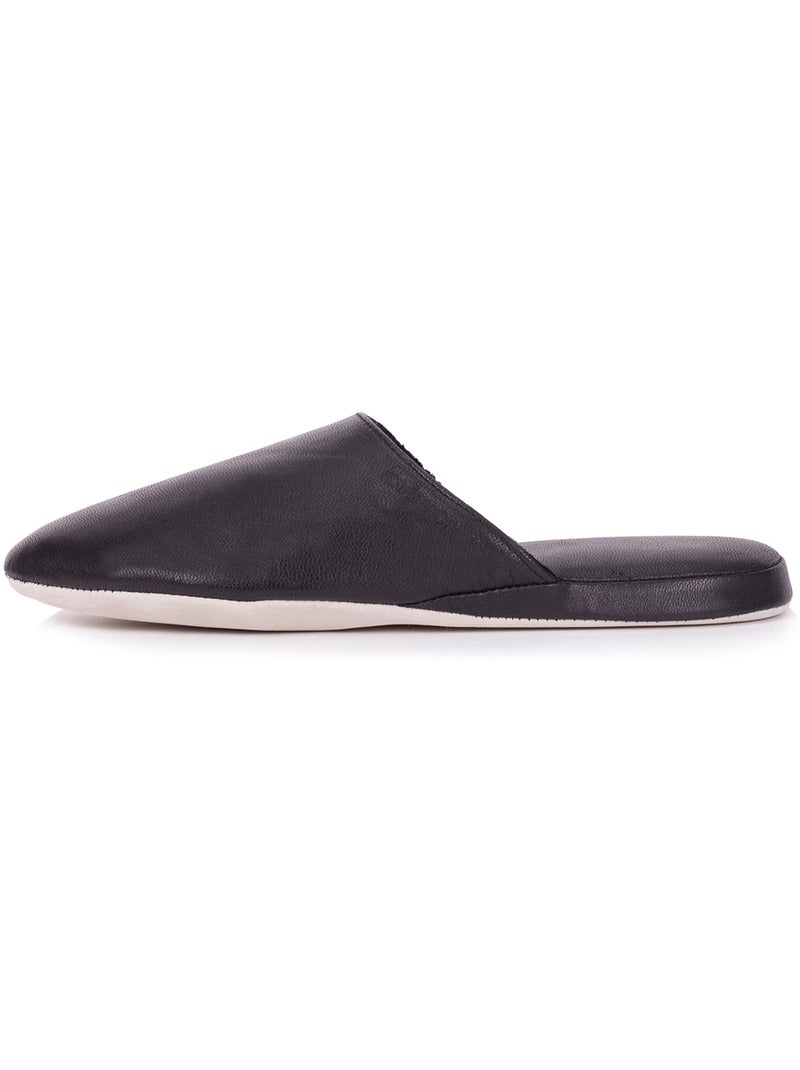 Zapatillas chinelas todo cuero, suela confort hombre isotoner Negro - Kiabi