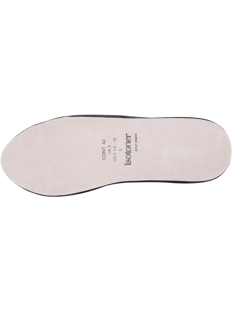 Zapatillas chinelas todo cuero, suela confort hombre isotoner Negro - Kiabi