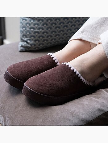 Zapatillas chinelas con tacón de cuña de 3,5 cm, muy cómodo mujer Isotoner