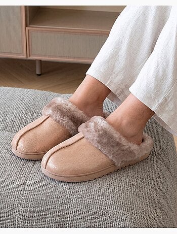 Zapatillas chinelas ultracómodas, de ante sintético, con mujer isotoner