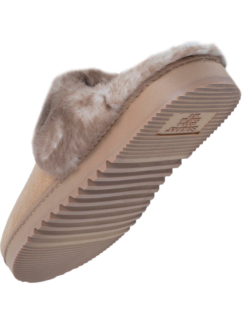 Zapatillas chinelas ultracómodas, de ante sintético, con mujer isotoner Camel - Kiabi