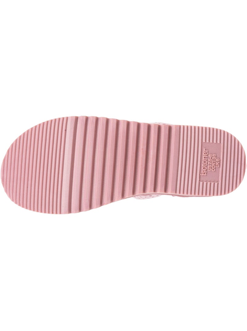 Zapatillas chinelas ultracómodas, de ante sintético, con mujer Rosa - Kiabi