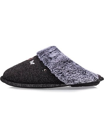 Zapatillas chinelas ultracómodo, con ribete de piel mujer isotoner