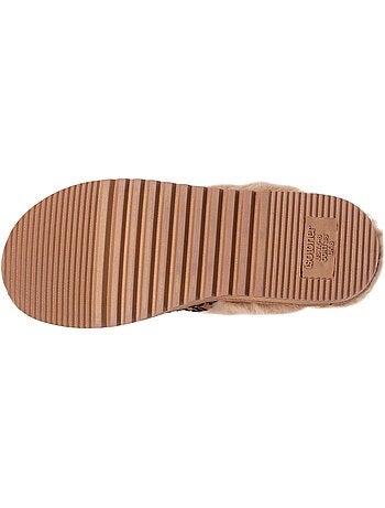 Zapatillas chinelas ultracómodo, con ribete de piel mujer isotoner