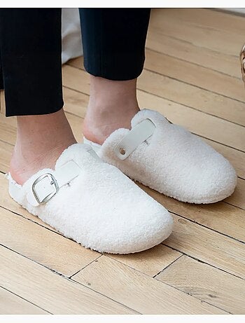 Zapatillas chinelas zuecos de confort con interior de mujer isotoner