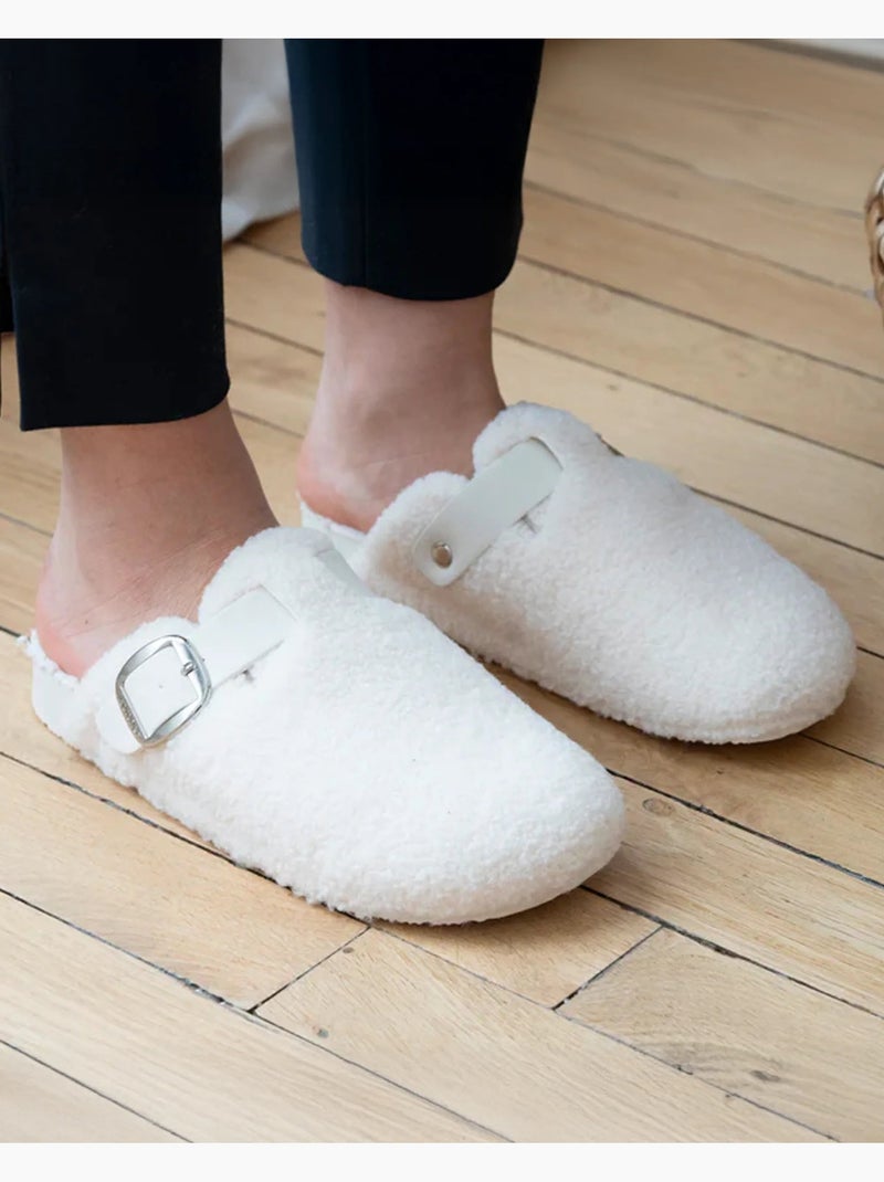 Zapatillas chinelas zuecos de confort con interior de mujer isotoner Marfil - Kiabi