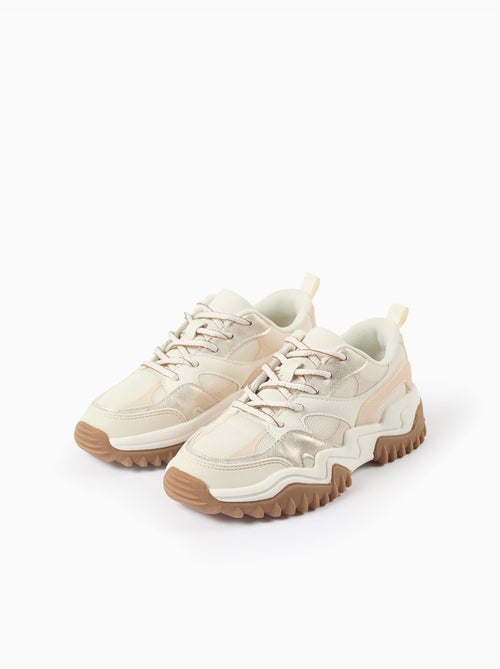 Zapatillas combinadas con cordones y suela gruesa - Kiabi