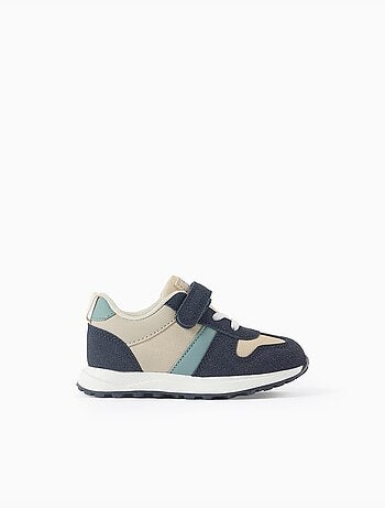 Zapatillas combinadas con tira autoadherente