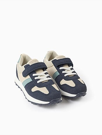 Zapatillas combinadas con tira autoadherente