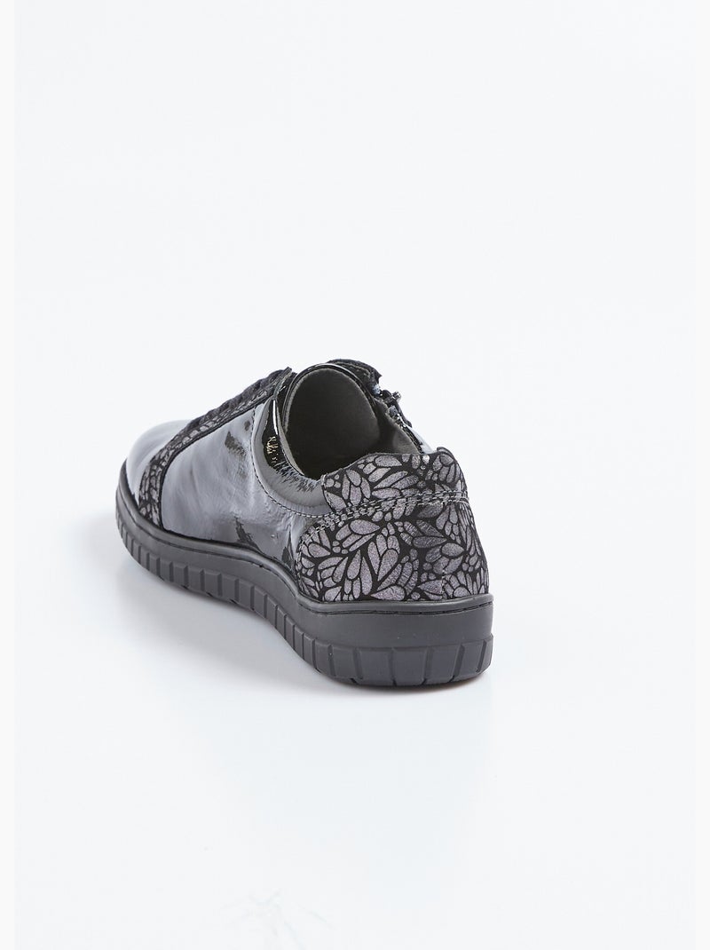 Zapatillas cómodas con cordones y cremallera - afibel Negro - Kiabi