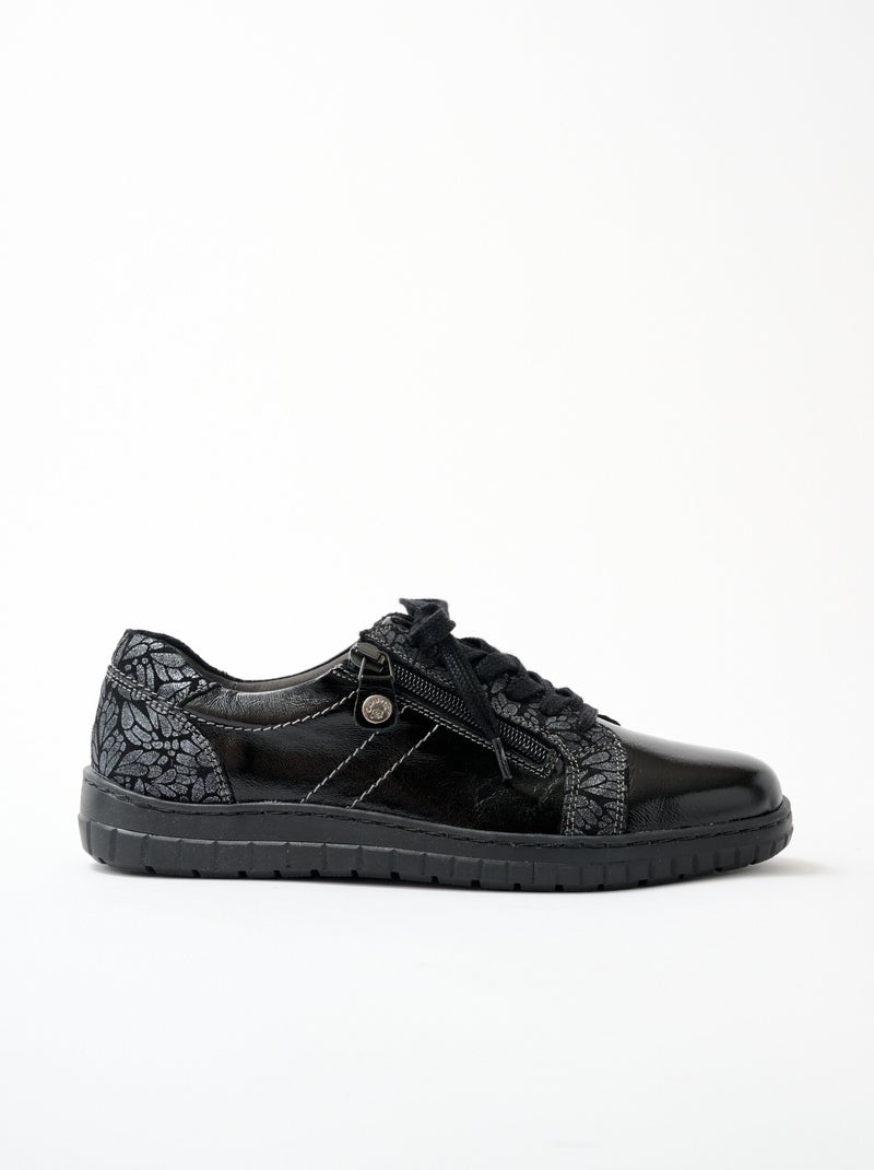 Zapatillas cómodas con cordones y cremallera - afibel Negro - Kiabi