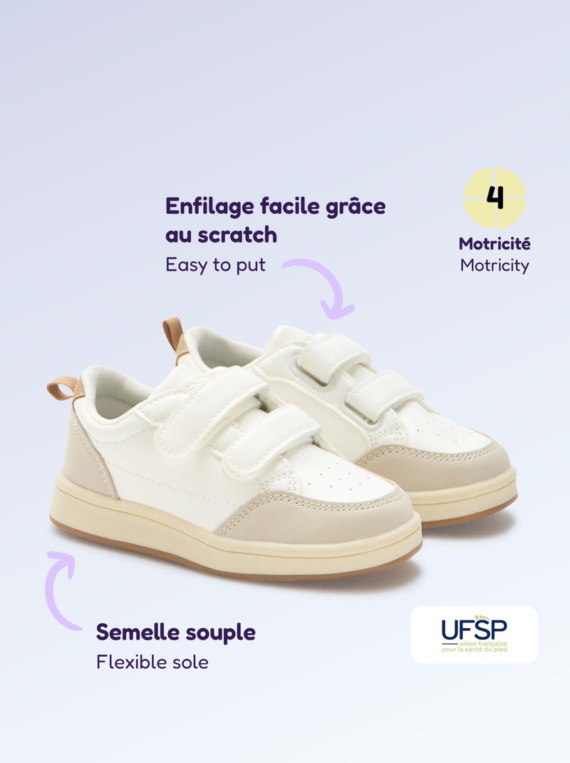 Zapatillas con cierre autoadherente - motricidad 4 'caminar' - Kitchoun Beige - Kiabi