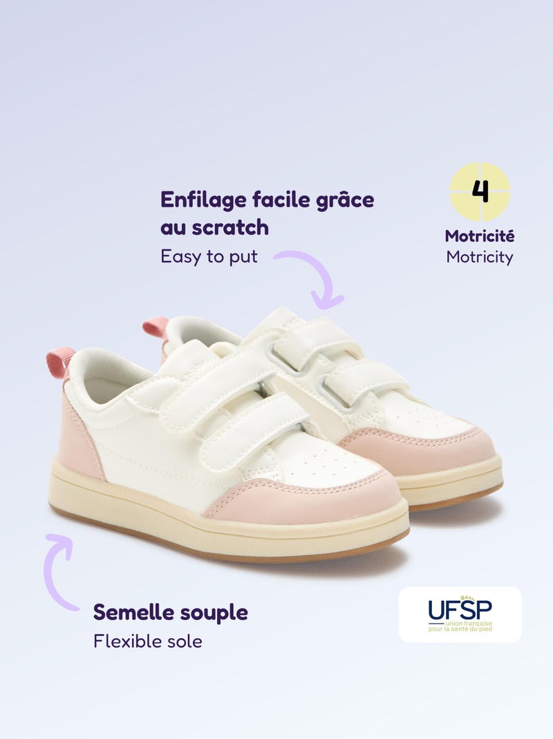 Zapatillas con cierre autoadherente - motricidad 4 'caminar' - Kitchoun Rosa - Kiabi