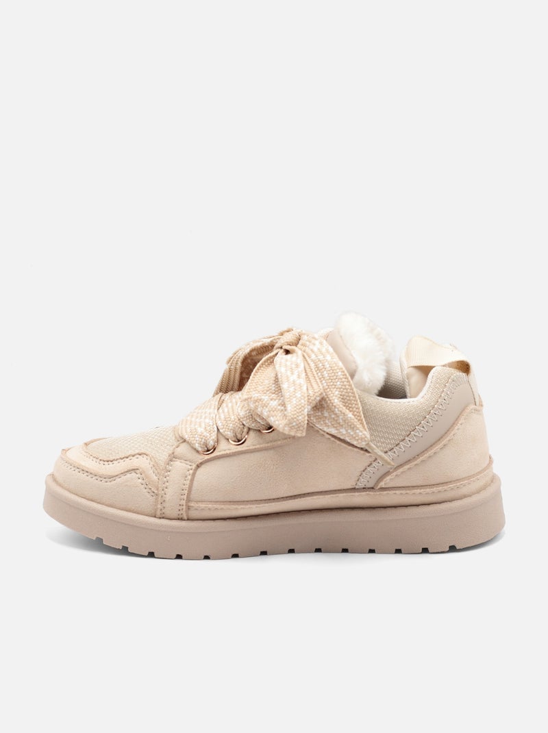 Zapatillas con cordones Beige - Kiabi