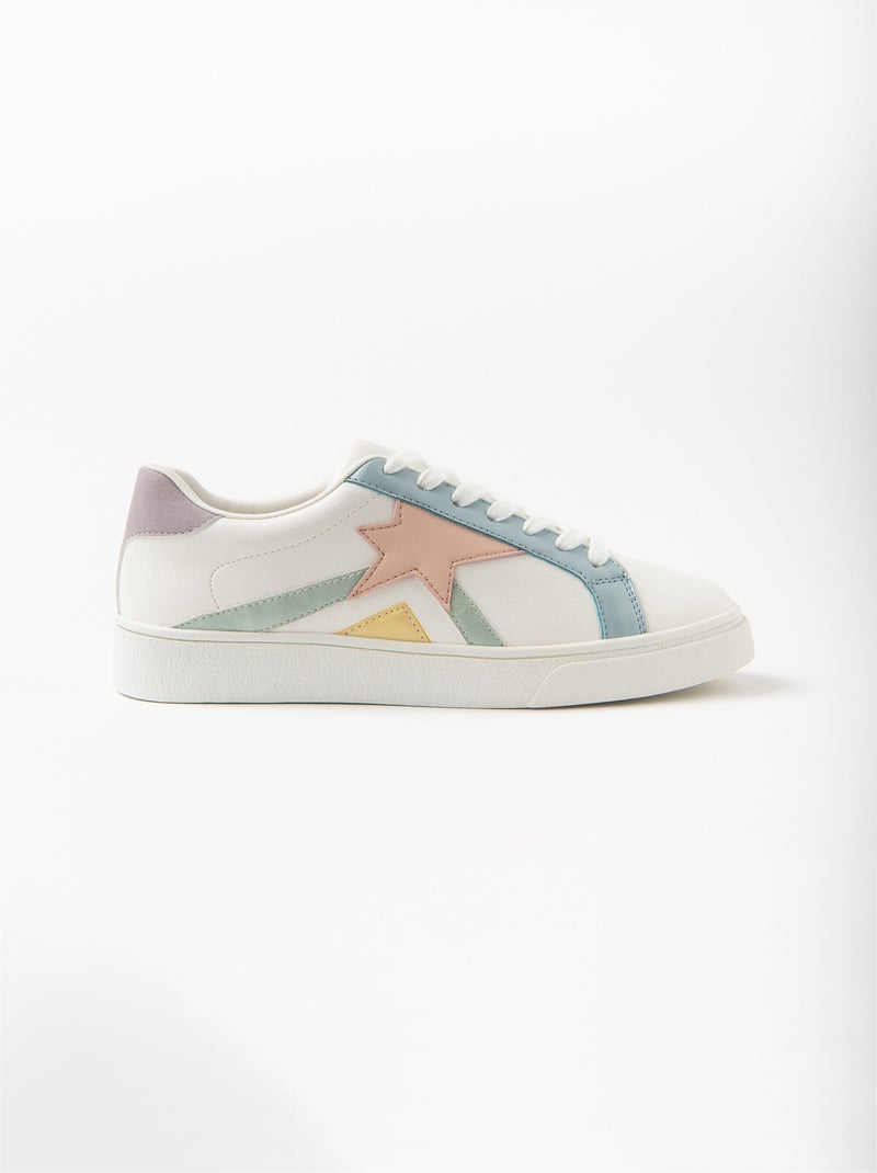 Zapatillas con cordones Blancet pastel - AFIBEL Blanco Azul - Kiabi