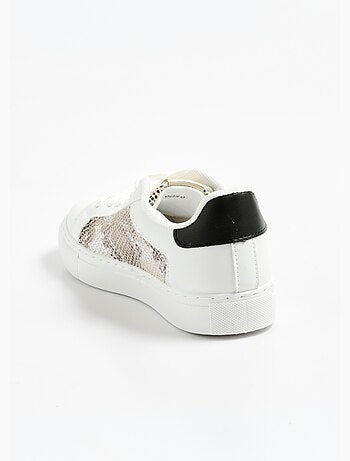 Zapatillas con cordones de dos materiales y efecto reptil - AFIBEL