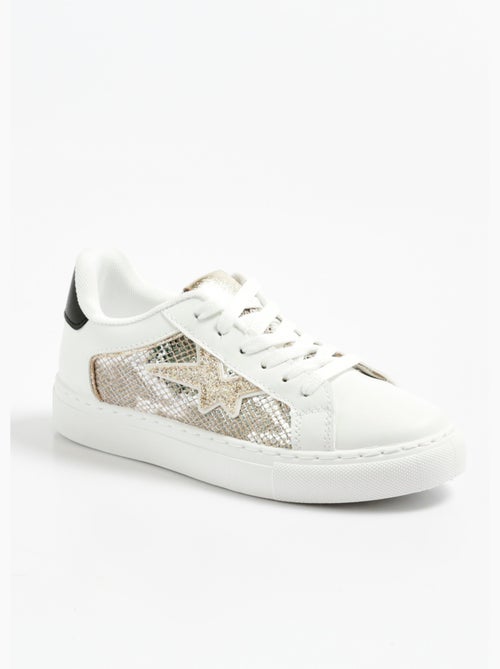Zapatillas con cordones de dos materiales y efecto reptil - AFIBEL - Kiabi