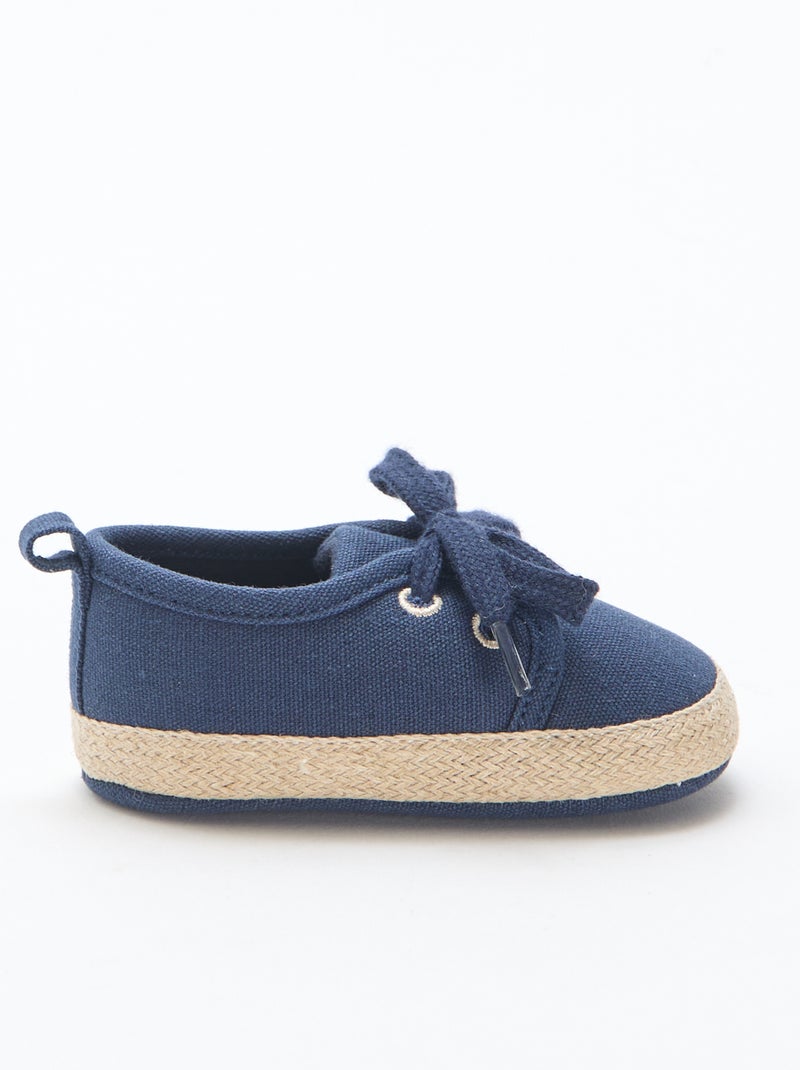 Zapatillas con cordones de tela Azul - Kiabi