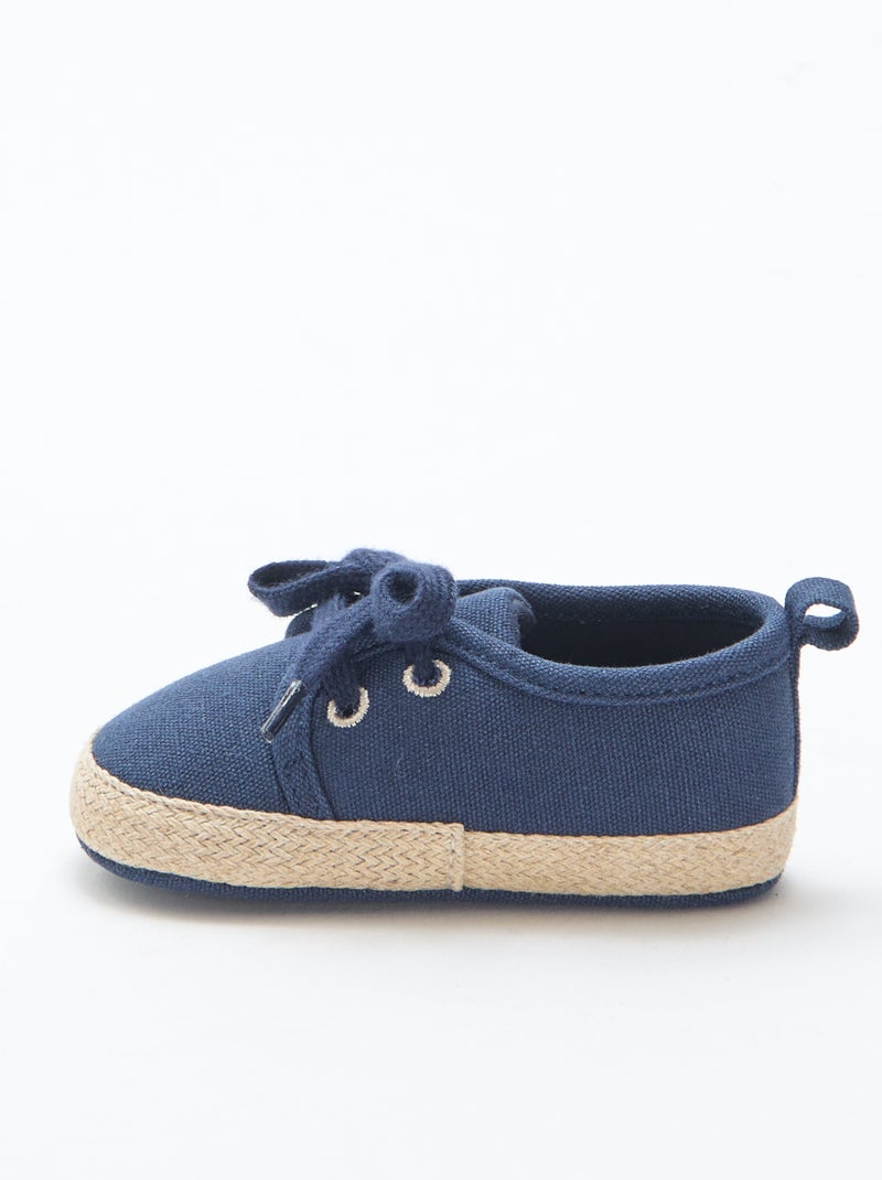 Zapatillas con cordones de tela Azul - Kiabi