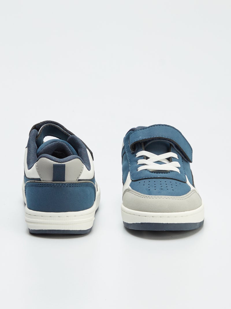 Zapatillas con cordones elásticos + velcros BLANCO - Kiabi