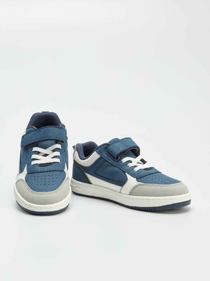 Zapatillas con cordones elásticos + velcros BLANCO - Kiabi