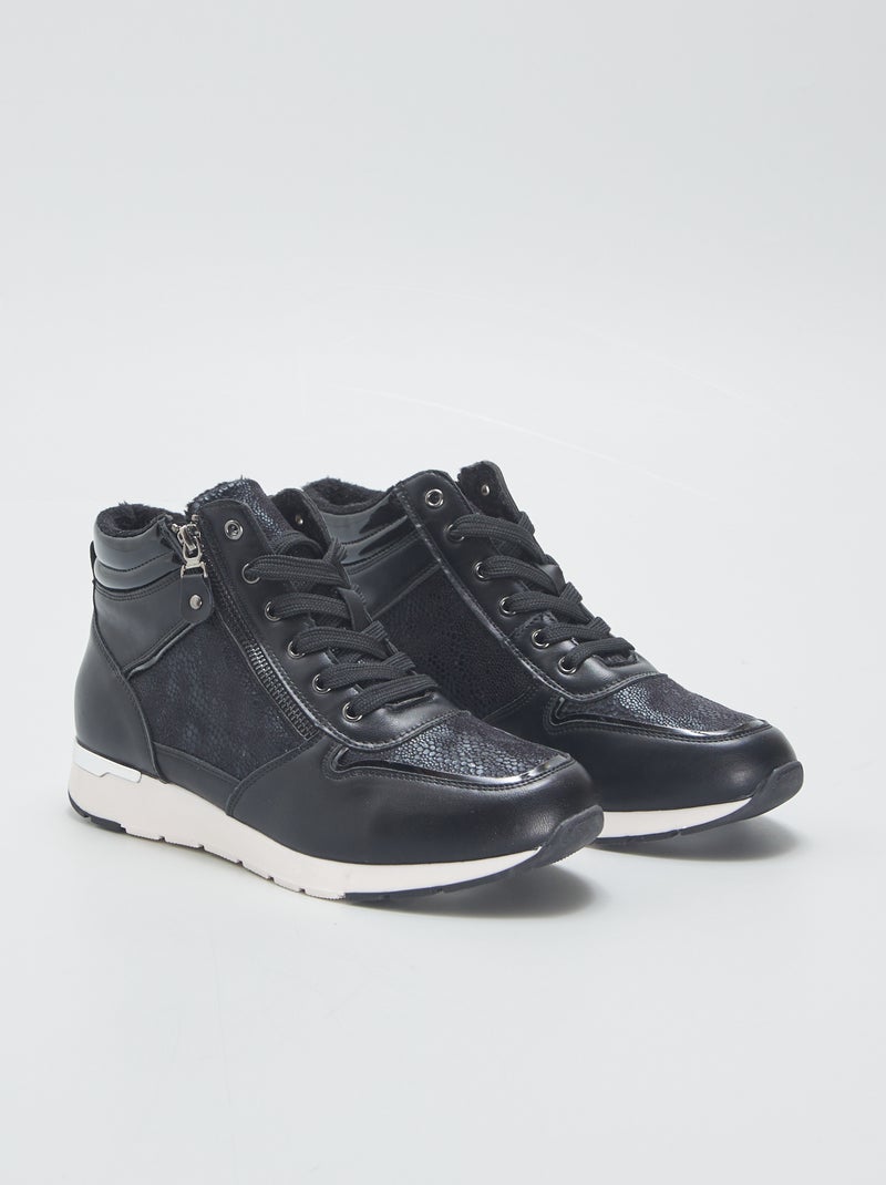 Zapatillas con cuña NEGRO - Kiabi