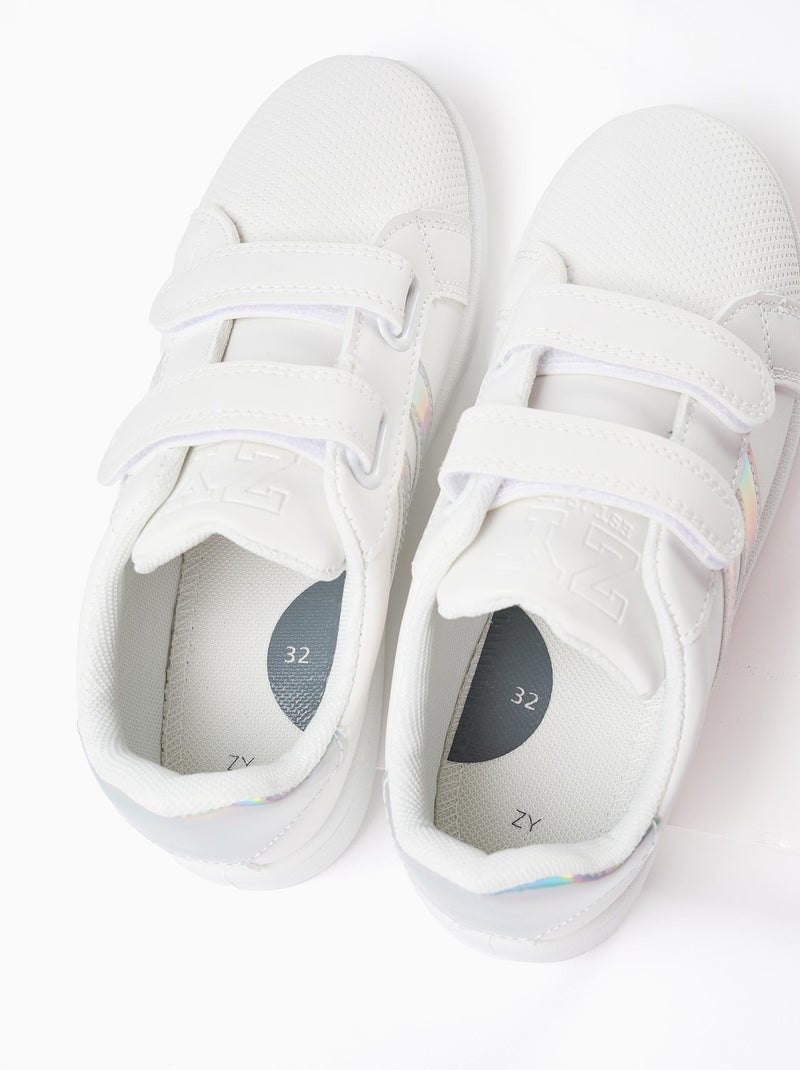 Zapatillas con detalles iridiscentes Blanco - Kiabi