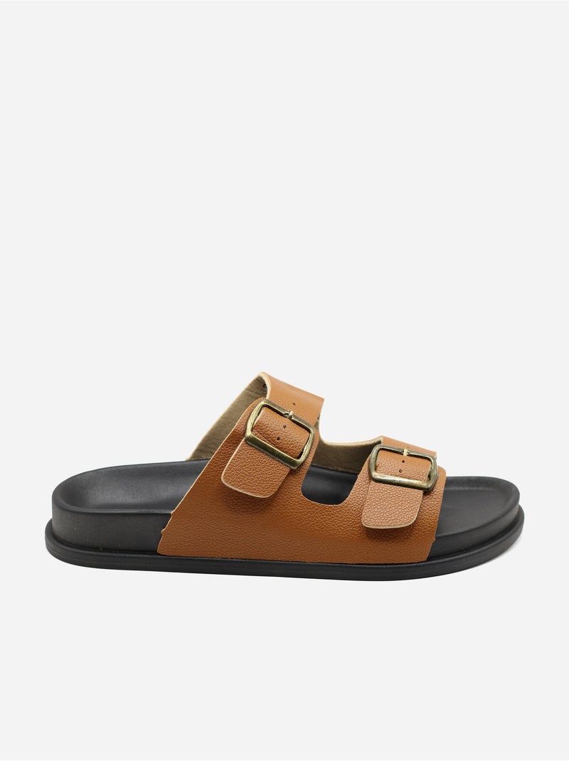 Zapatillas con doble correa Camel - Kiabi