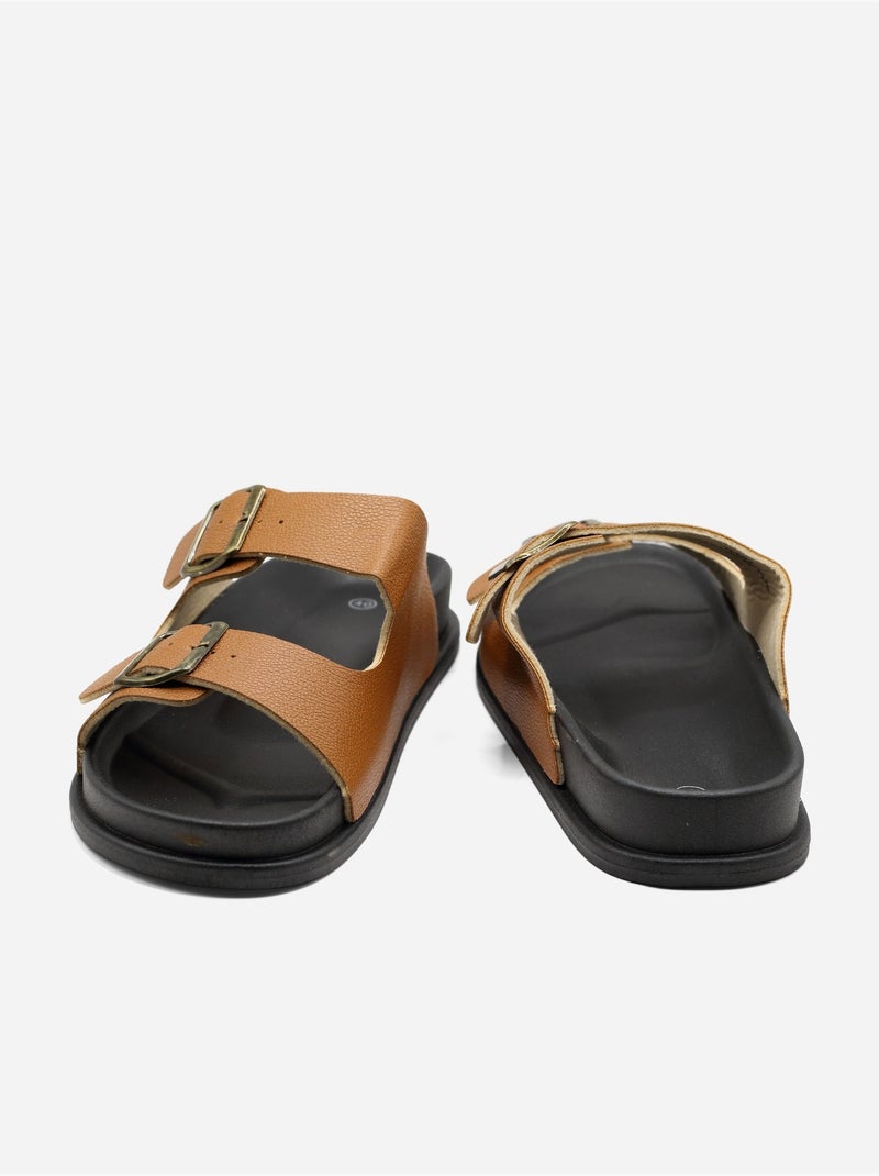 Zapatillas con doble correa Camel - Kiabi