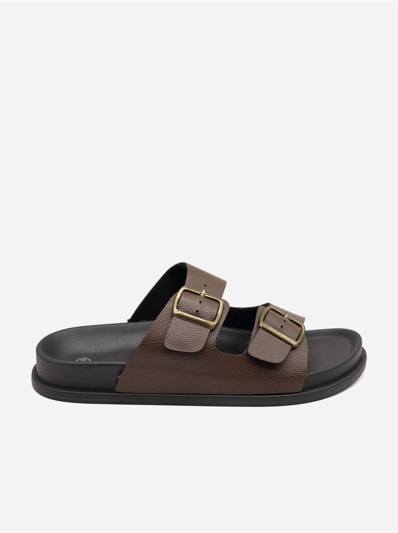 Zapatillas con doble correa Marrón - Kiabi