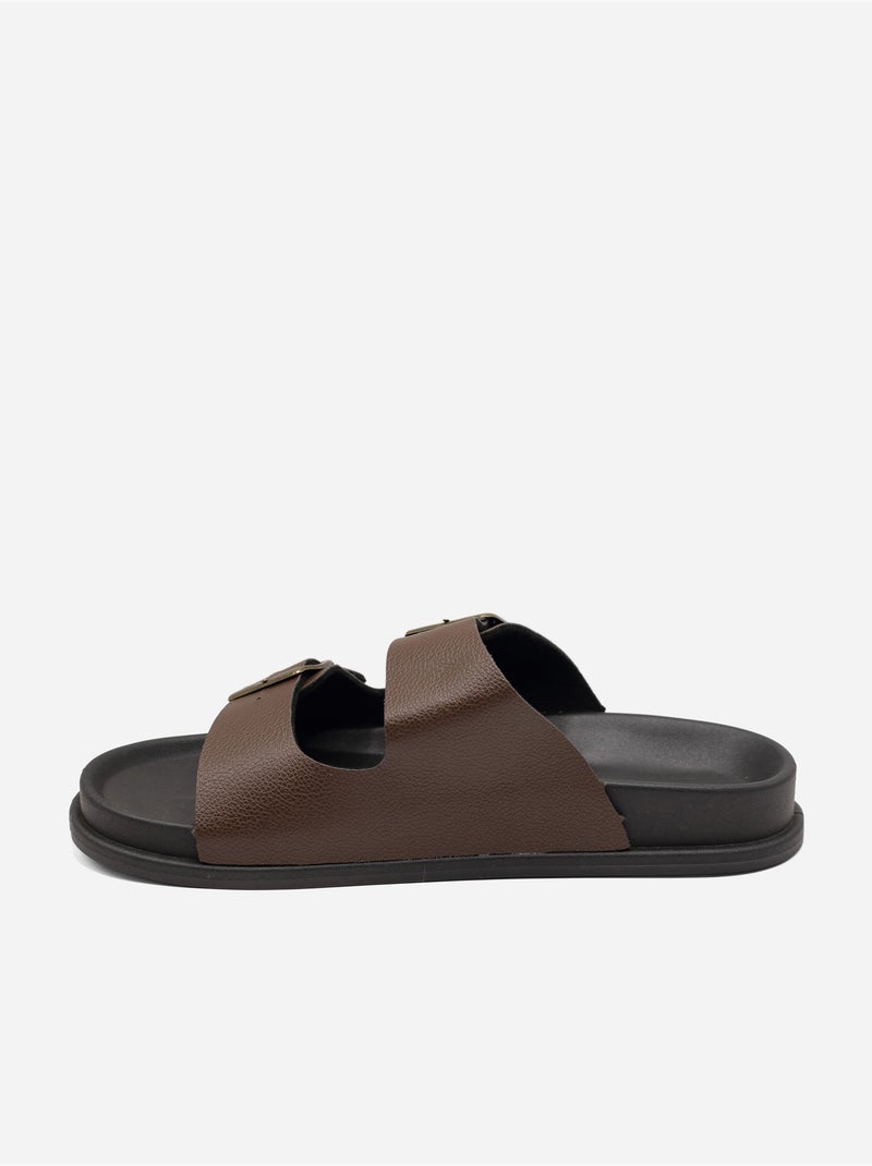 Zapatillas con doble correa Marrón - Kiabi