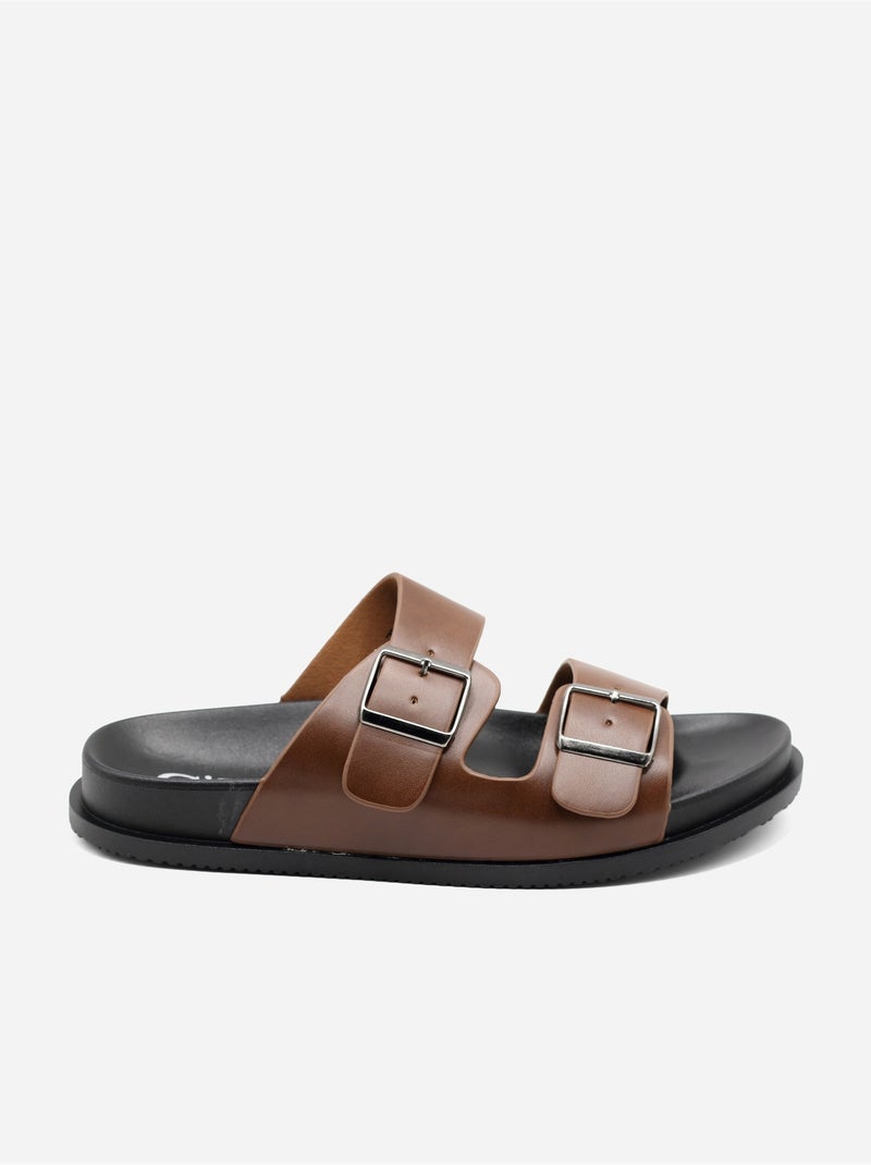 Zapatillas con doble correa Marrón - Kiabi